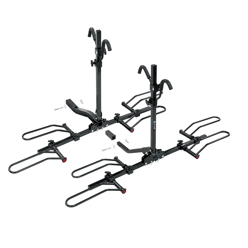 63138 – REESE Bike Rack, 1-1/4 Inch And 2 Inch Receiver Hitch Mount Holds 2 Bikes Or 4 Bikes Up To 140 Pound Weight C...